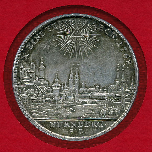 1768年 ドイツ ニュルンベルグ ターラー銀貨 都市景観 – 都市景観