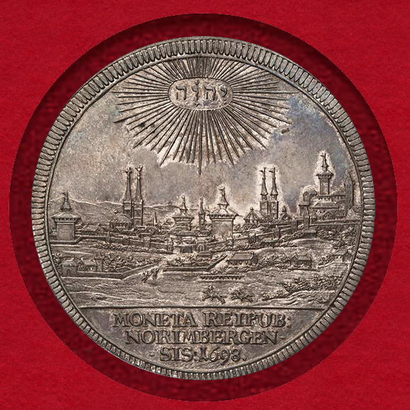 1698年 ドイツ ニュルンベルク ターラー銀貨 都市景観 NGC MS63 – 都市 